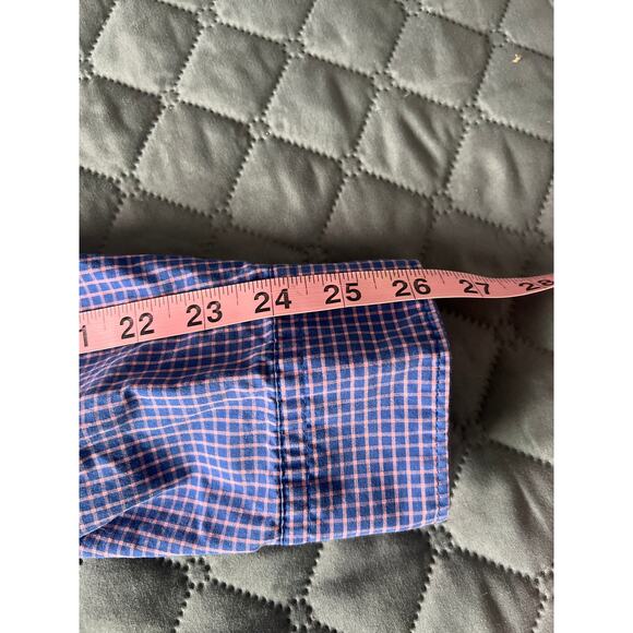 ✨Guess Men’s Button Up Shirt Purple Gingham Check Long Sleeve Size Large - Picture 6 of 7